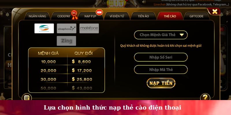 nạp tiền