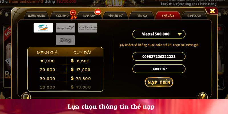 nạp tiền